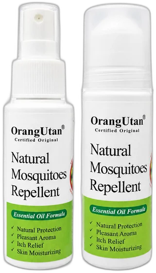 OrangUtan® Natural Mosquitoes Repellent, Spray dan Roll-On